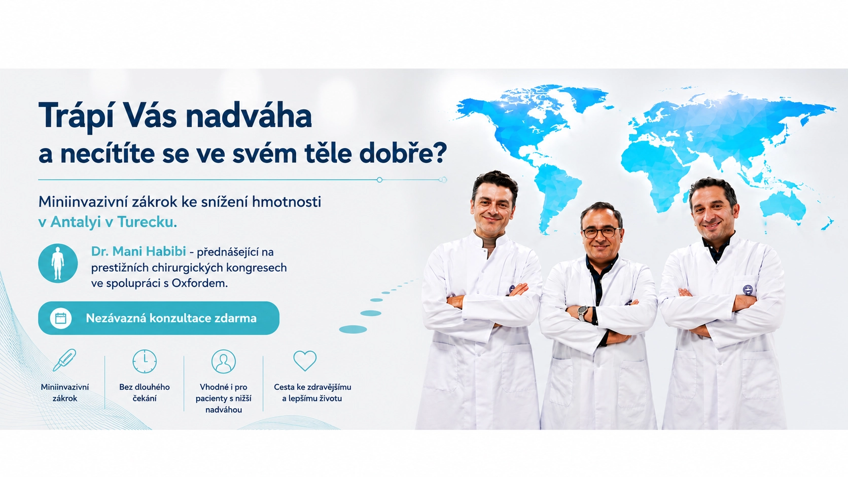 Miniinvazivní zákrok ke snížení hmotnosti v Antalyi v Turecku